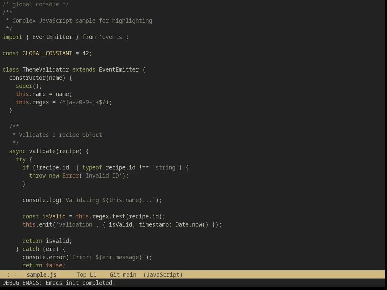 Wilson Theme in javascript-mode
