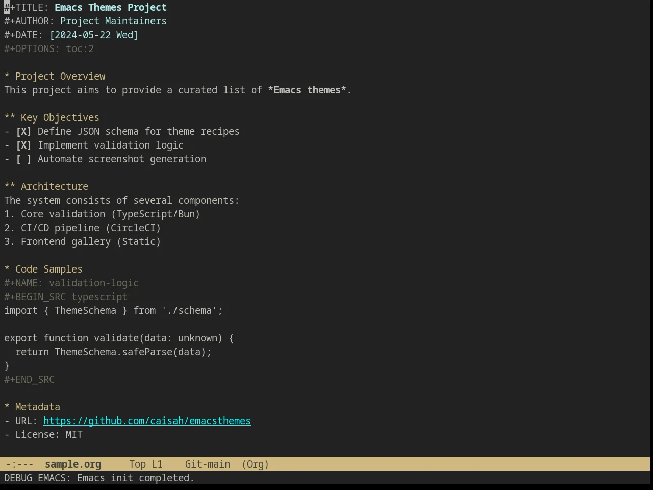Wilson Theme in org-mode