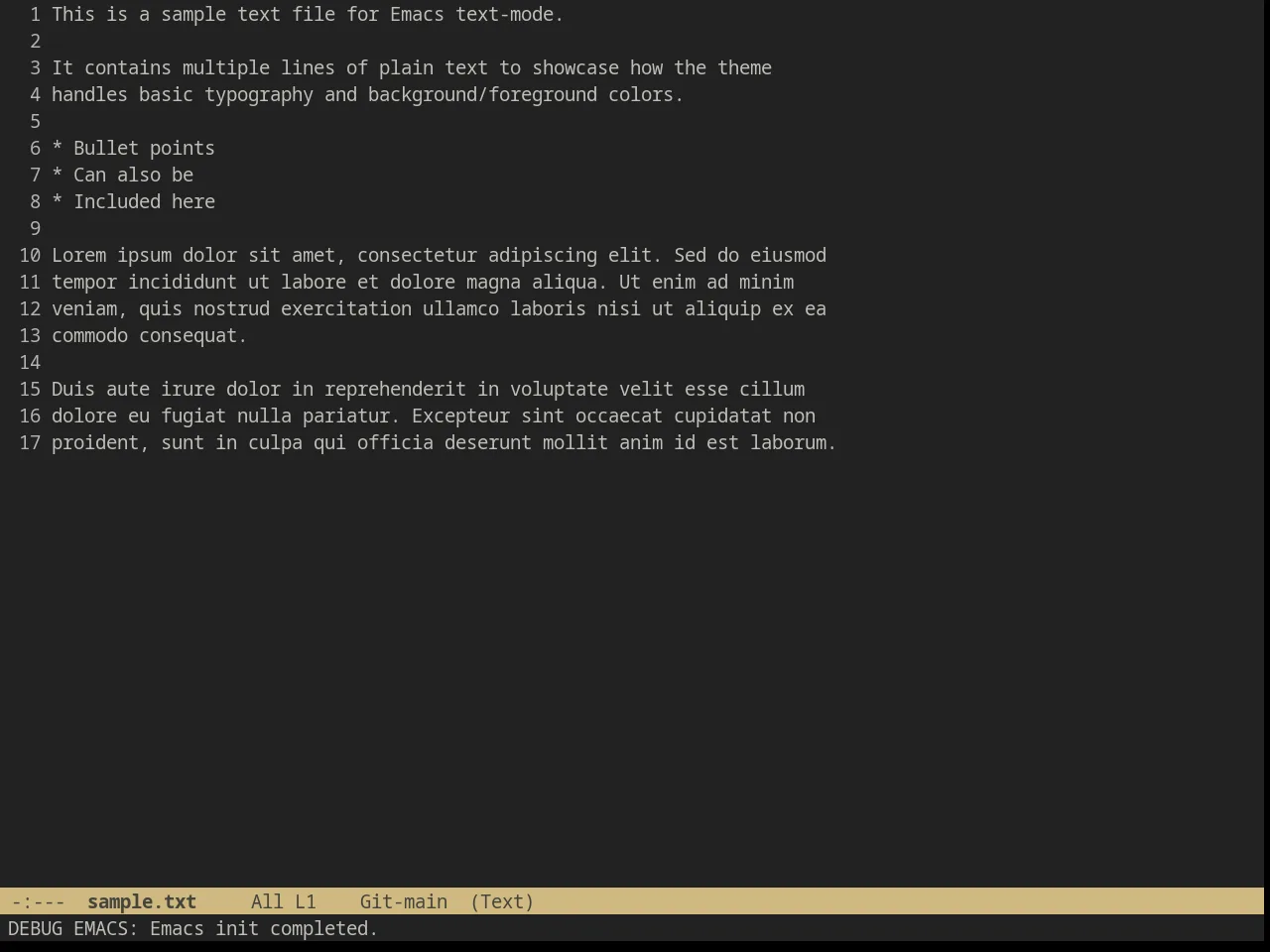 Wilson Theme in text-mode