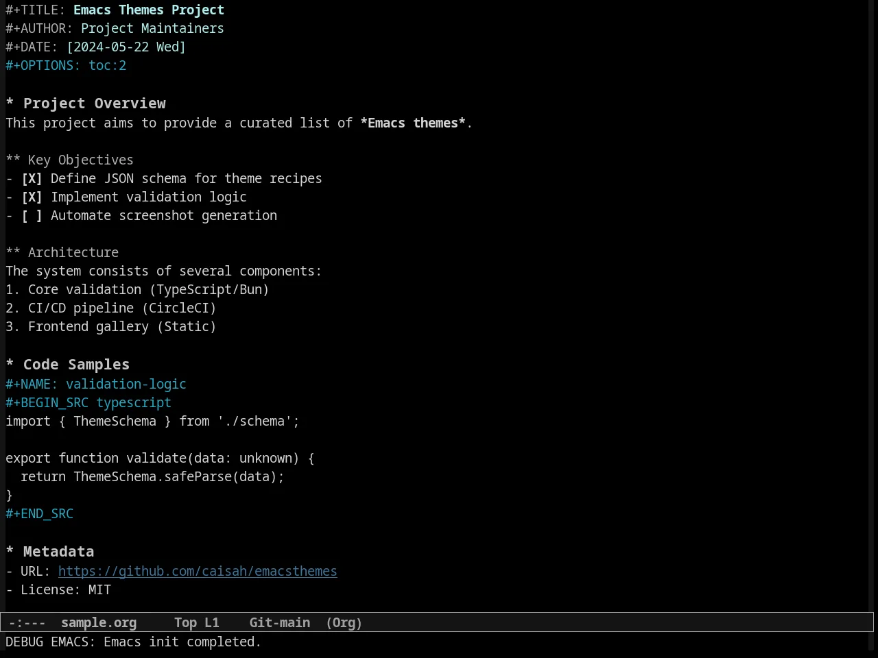Wintermute in org-mode
