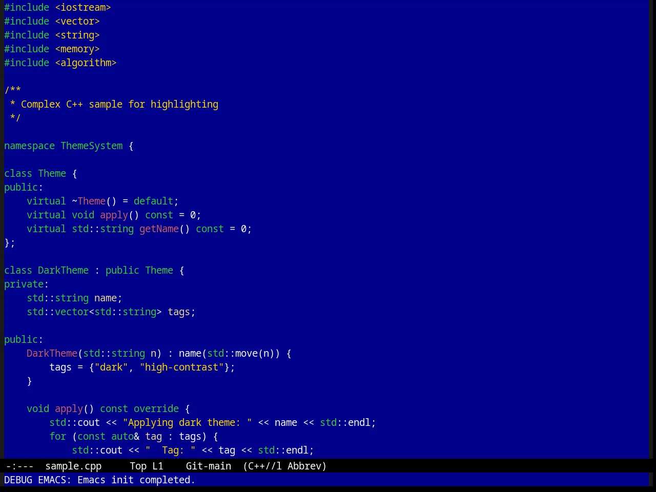 Word Perfect Theme in c++-mode