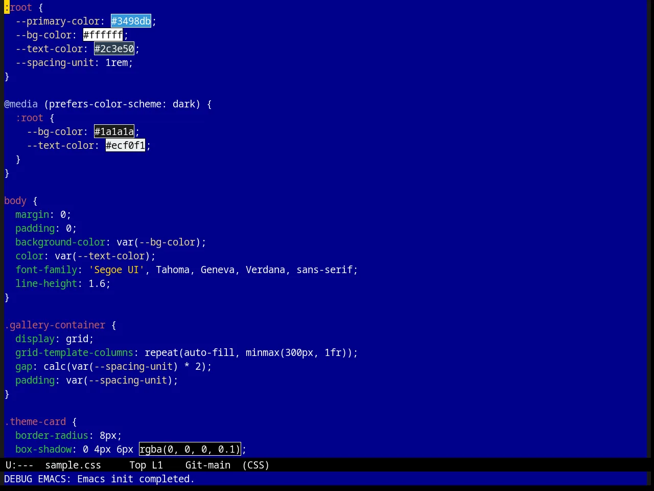 Word Perfect Theme in css-mode