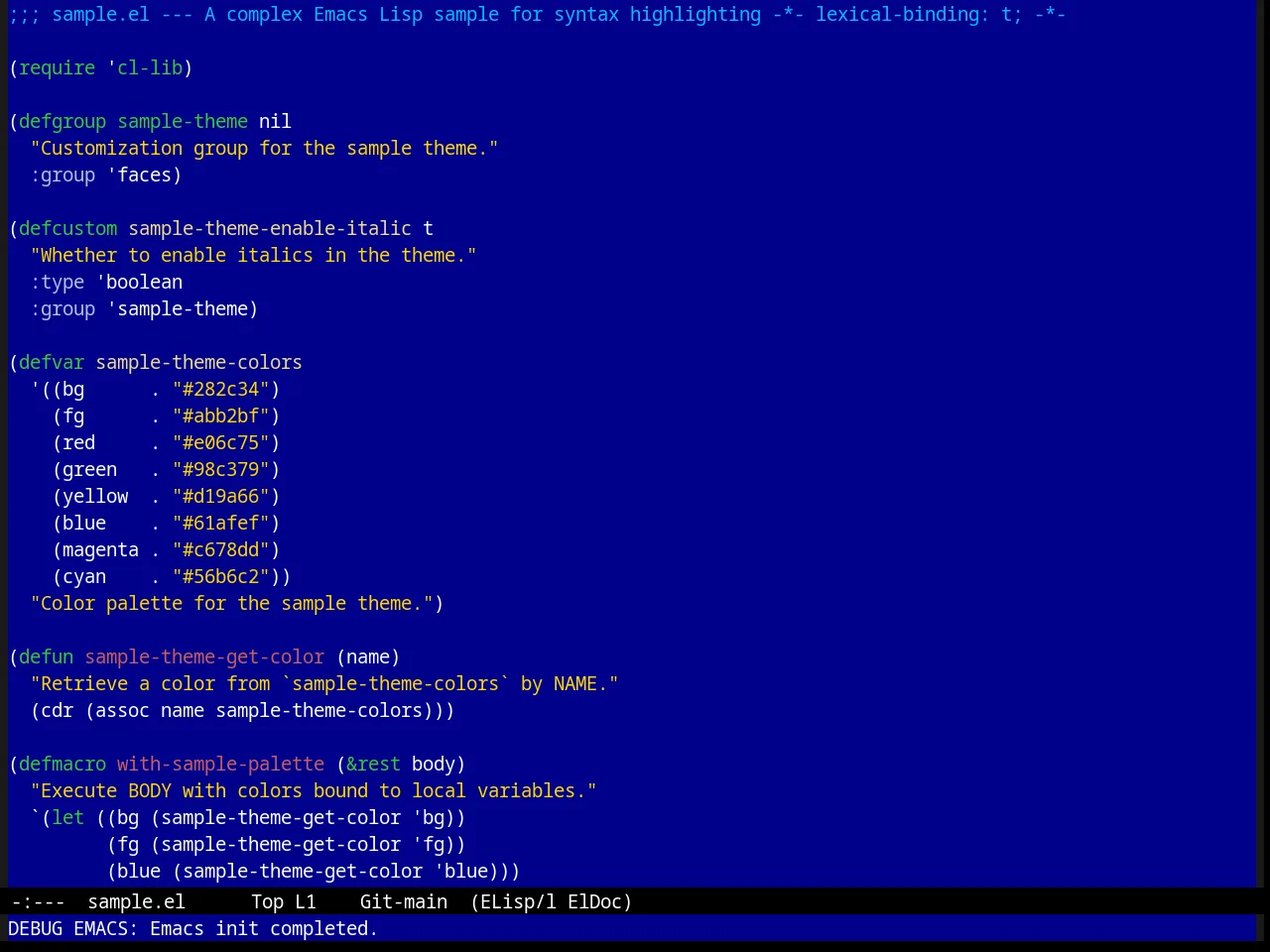 Word Perfect Theme in emacs-lisp-mode