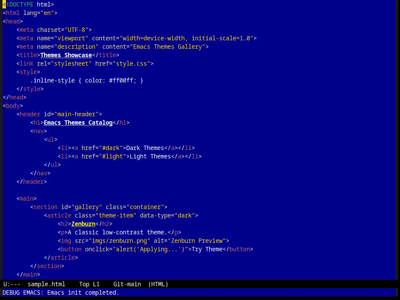 Word Perfect Theme in html-mode