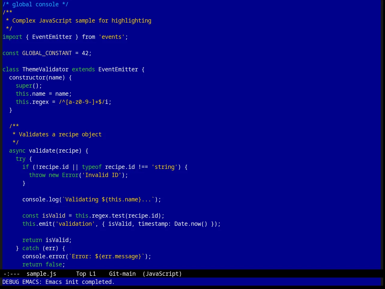 Word Perfect Theme in javascript-mode