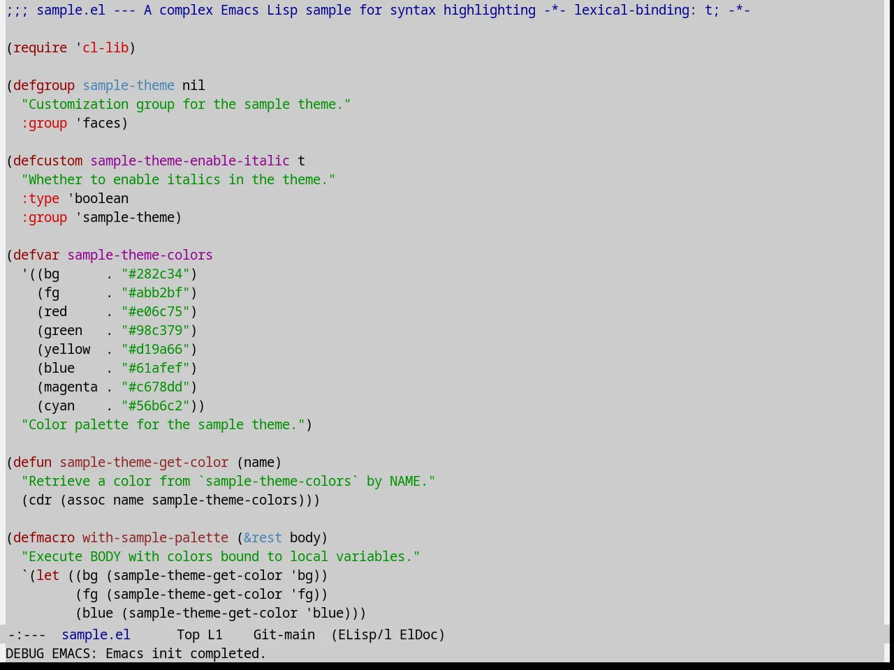 XEmacs Theme in emacs-lisp-mode