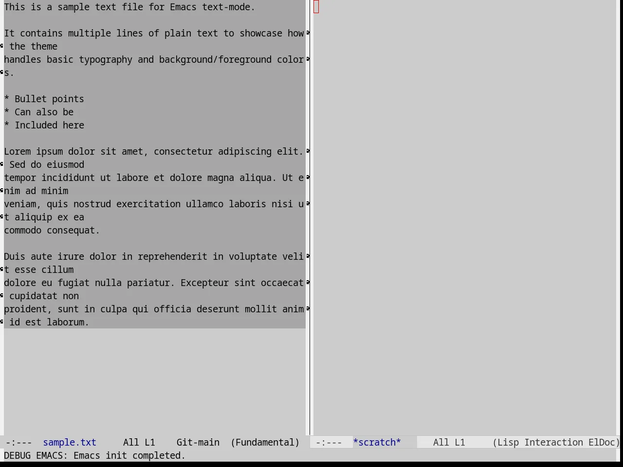 XEmacs Theme in fundamental-mode
