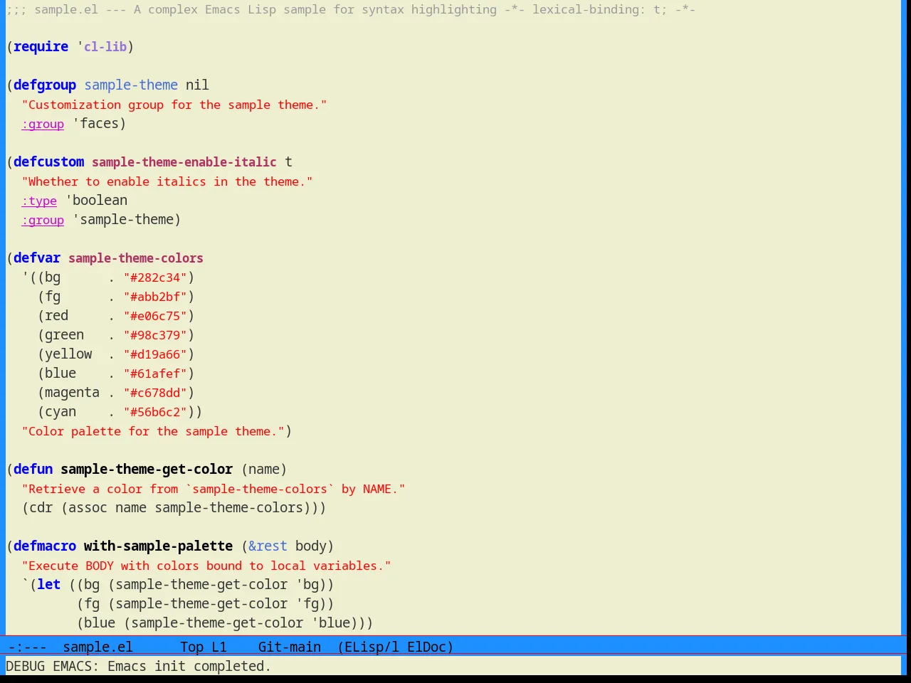 XP Theme in emacs-lisp-mode