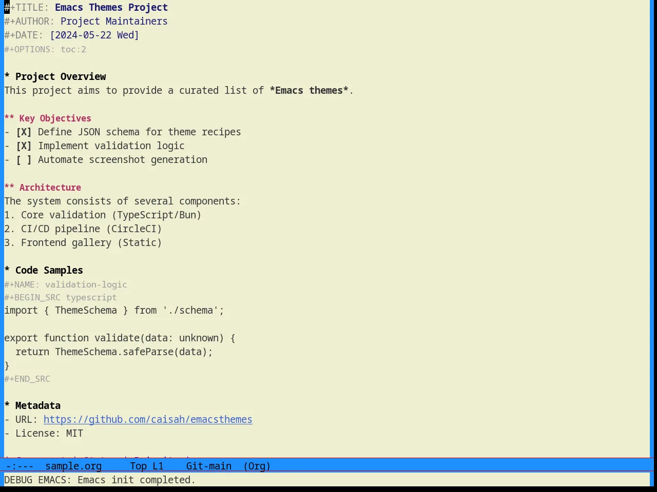 XP Theme in org-mode