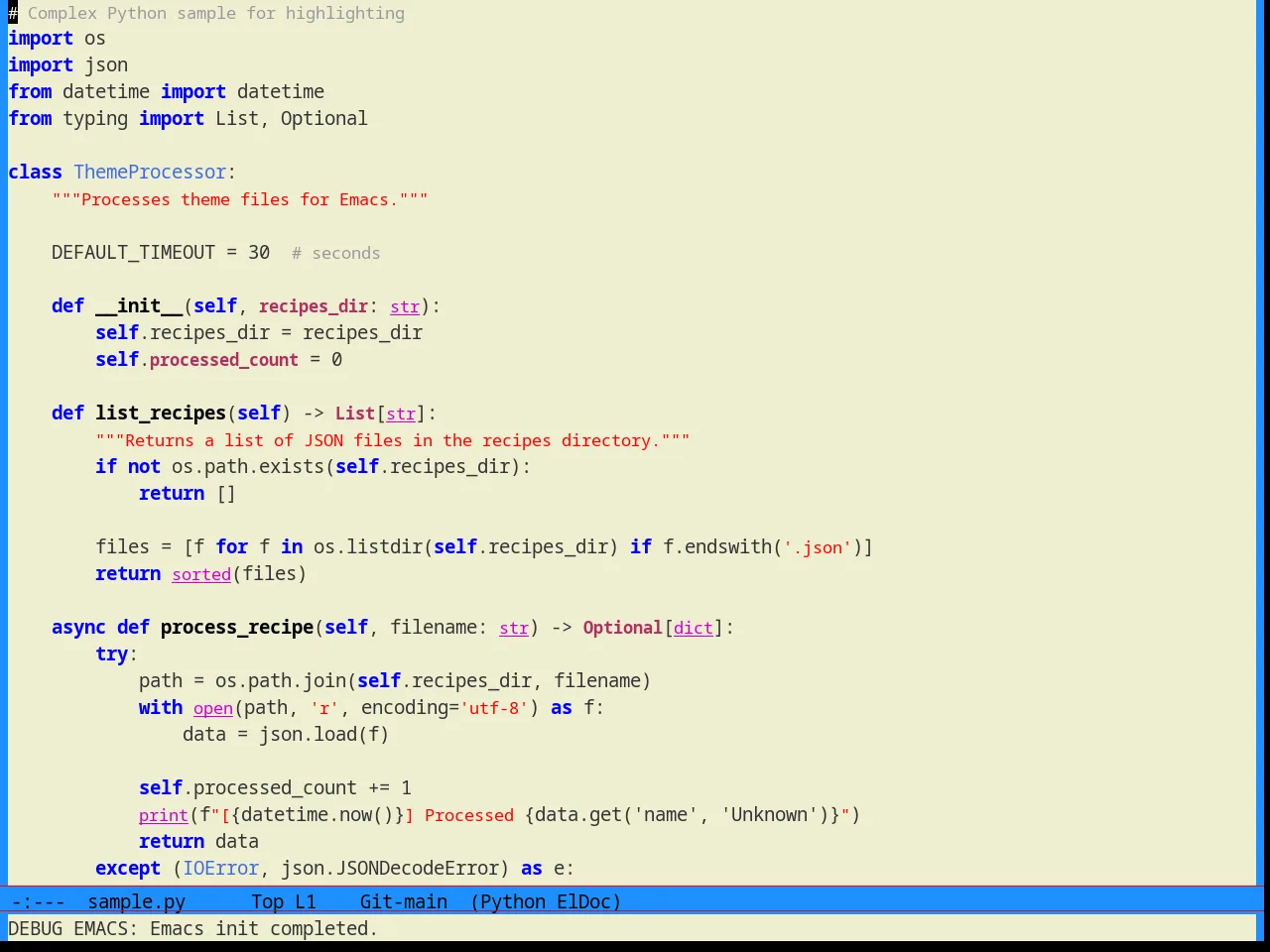 XP Theme in python-mode