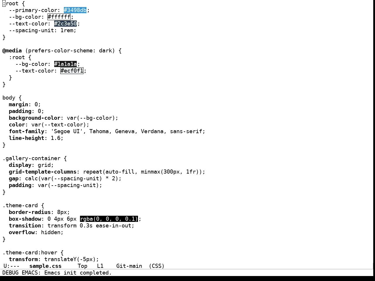 Xresources Theme in css-mode