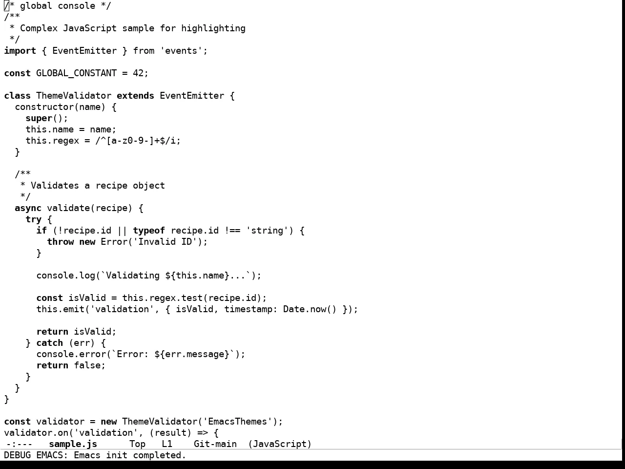 Xresources Theme in javascript-mode