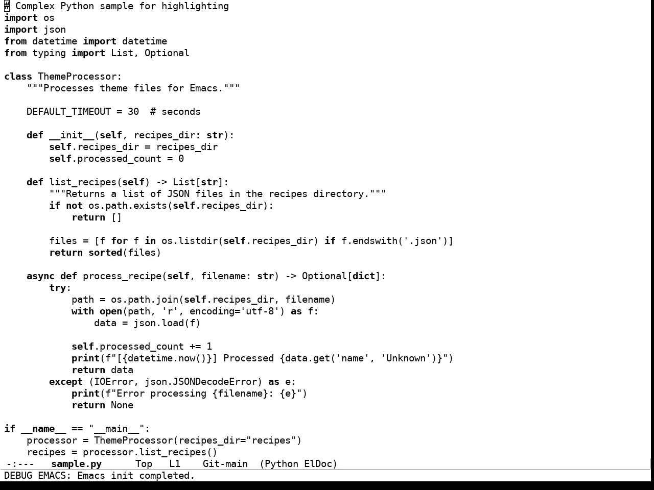 Xresources Theme in python-mode