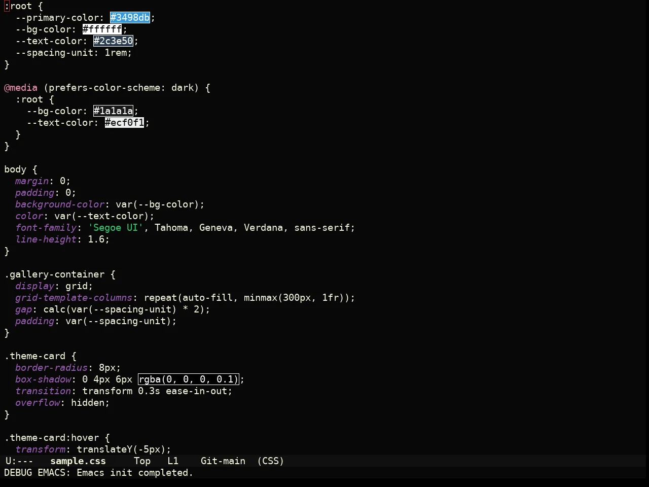 Yabaki Theme in css-mode