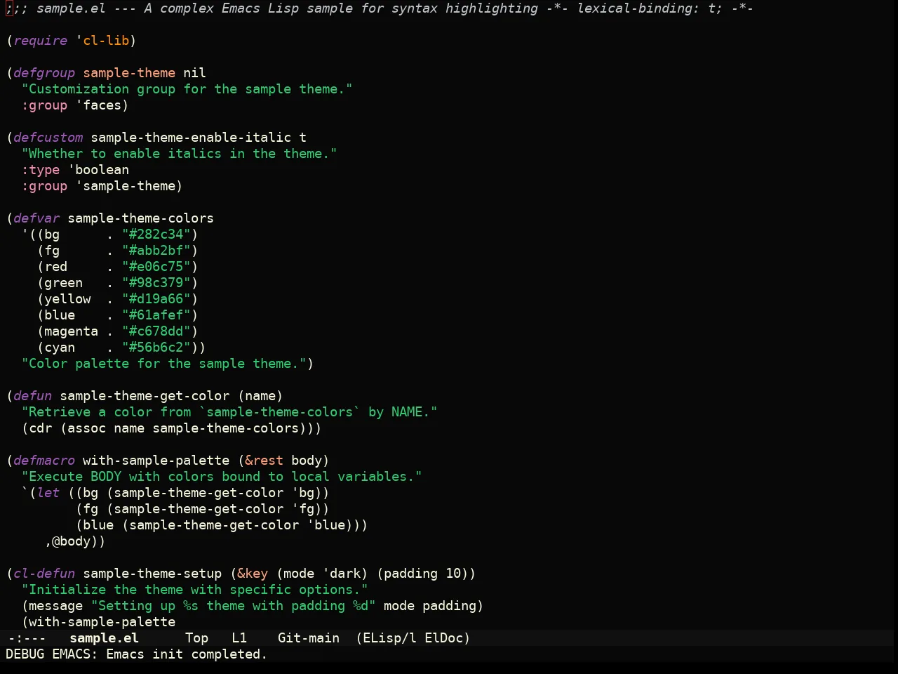 Yabaki Theme in emacs-lisp-mode