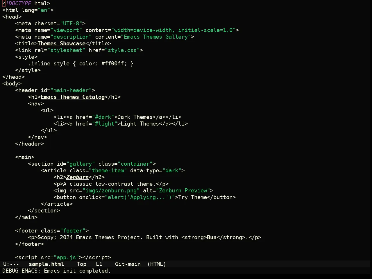 Yabaki Theme in html-mode