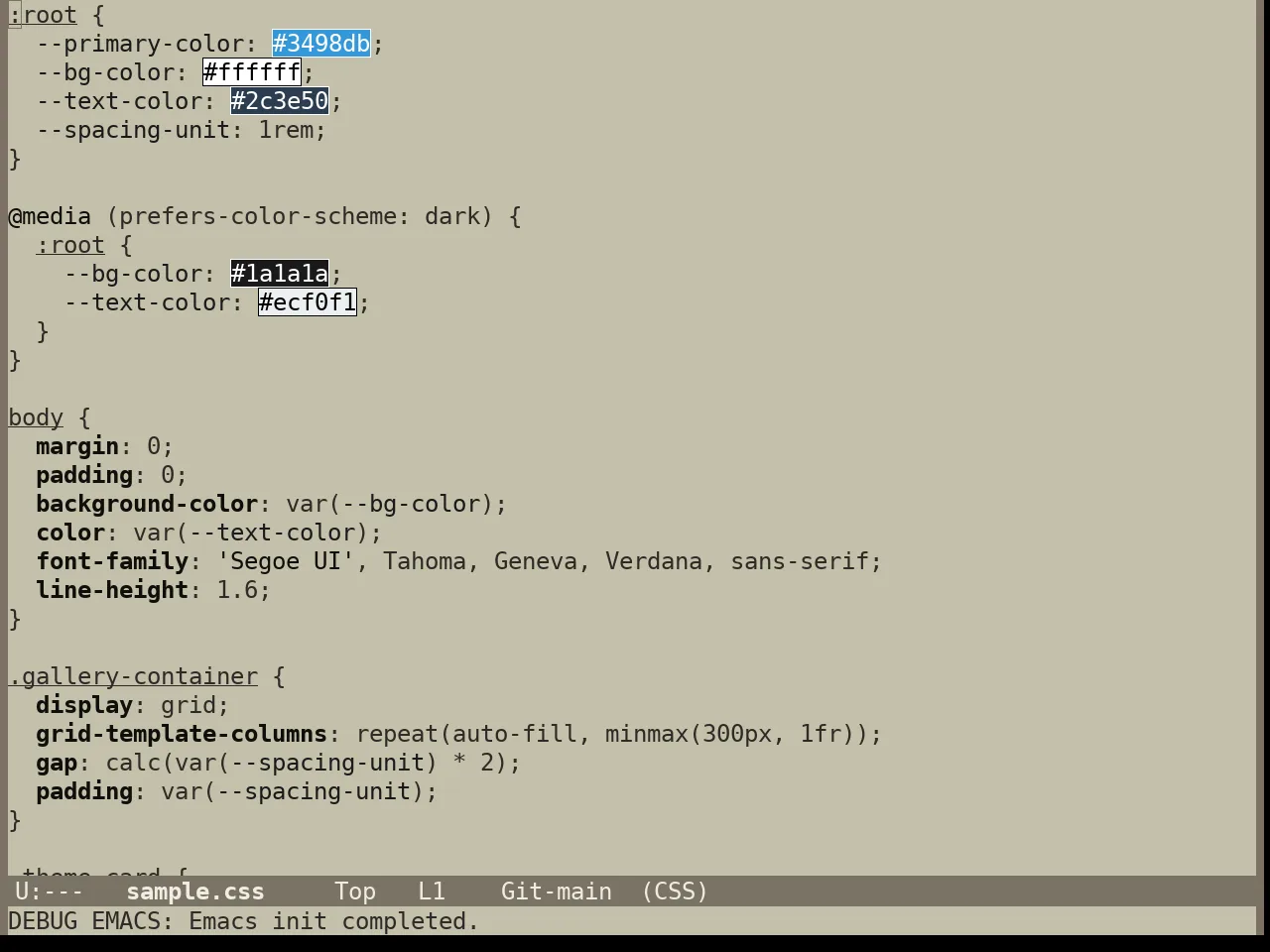 Year 1984 Theme in css-mode