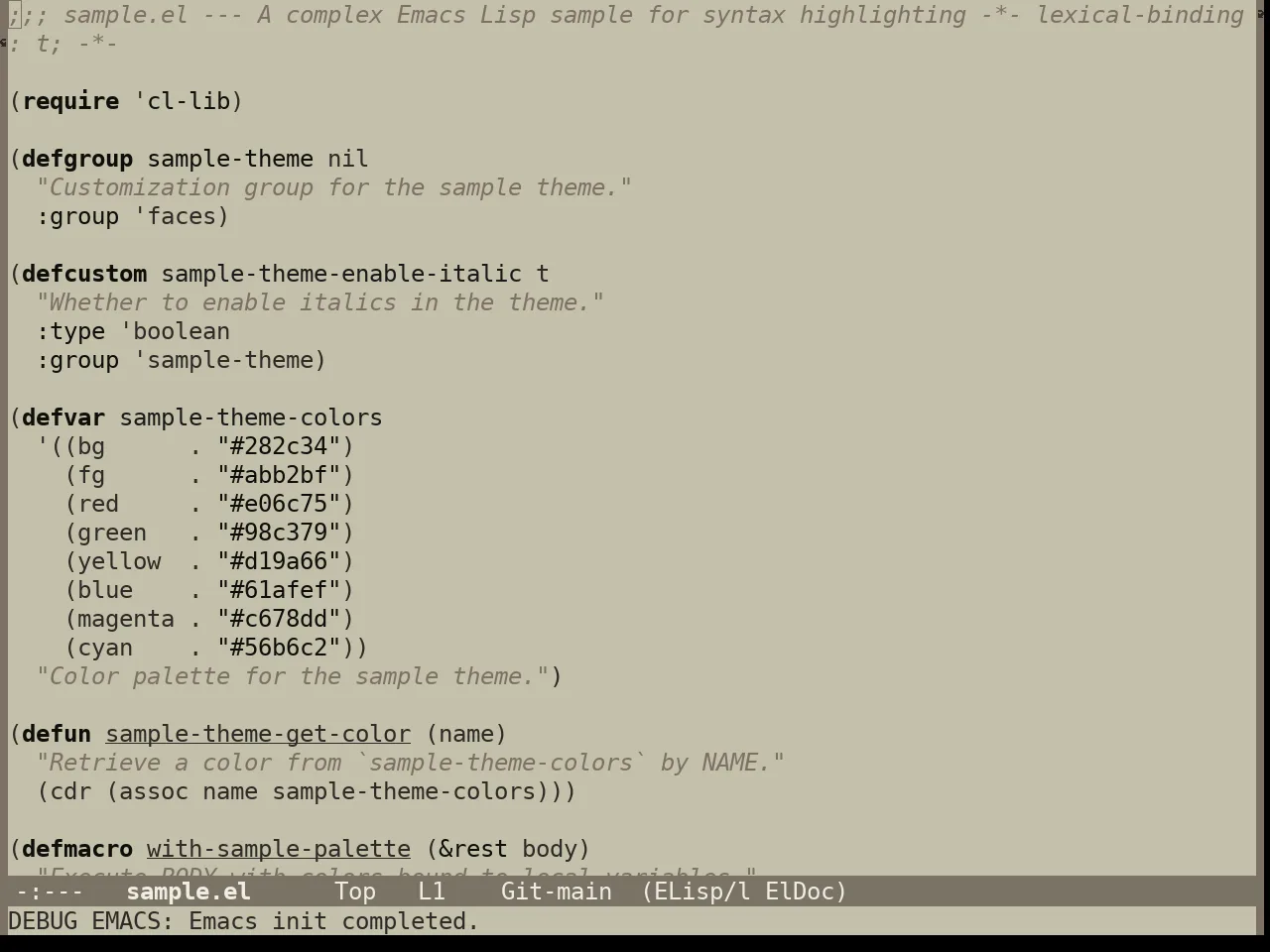 Year 1984 Theme in emacs-lisp-mode