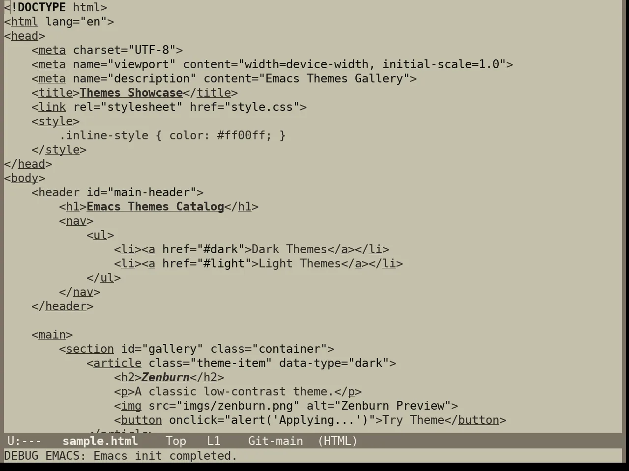 Year 1984 Theme in html-mode
