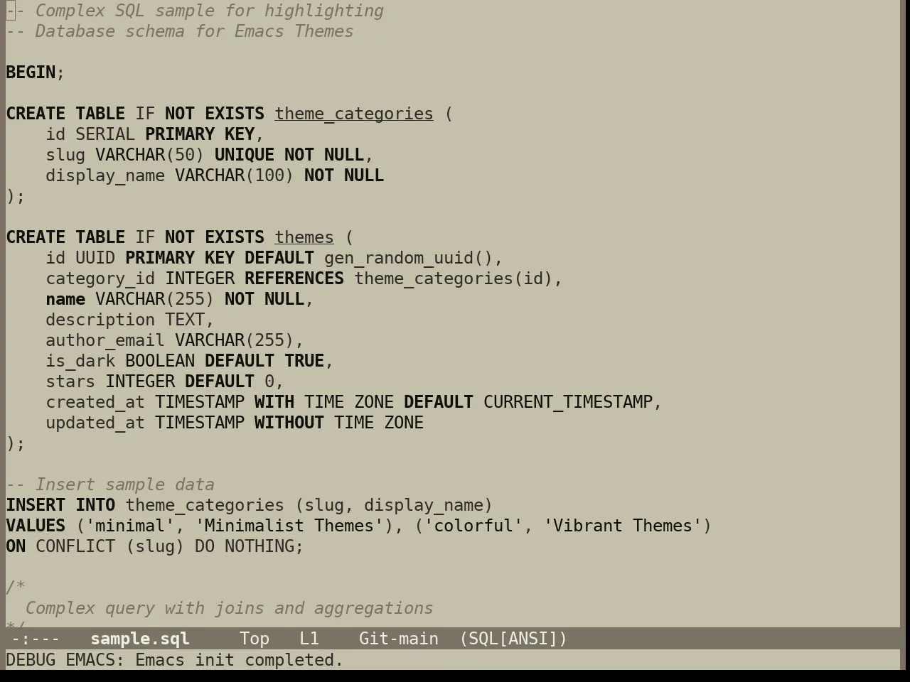 Year 1984 Theme in sql-mode
