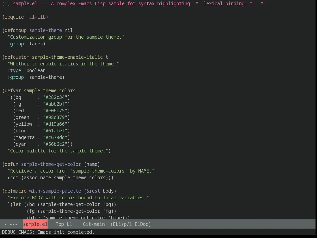 Yoshi Theme in emacs-lisp-mode