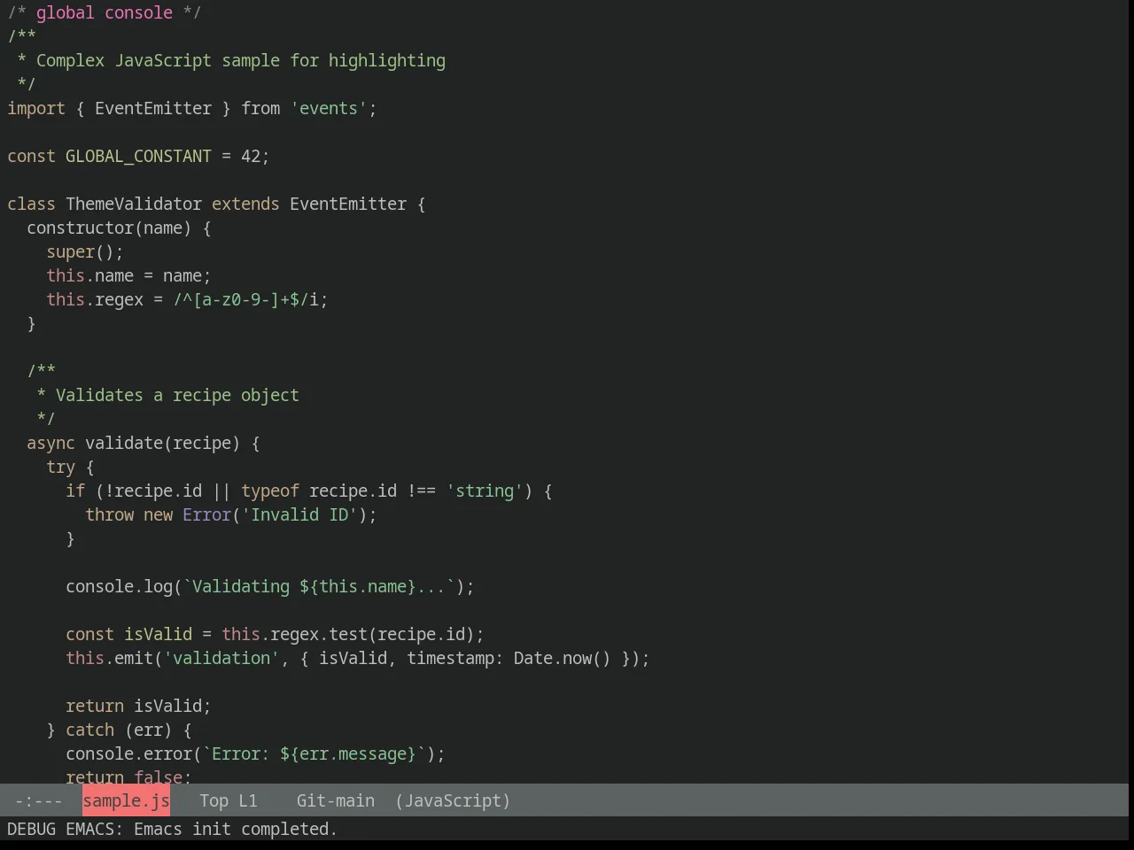 Yoshi Theme in javascript-mode