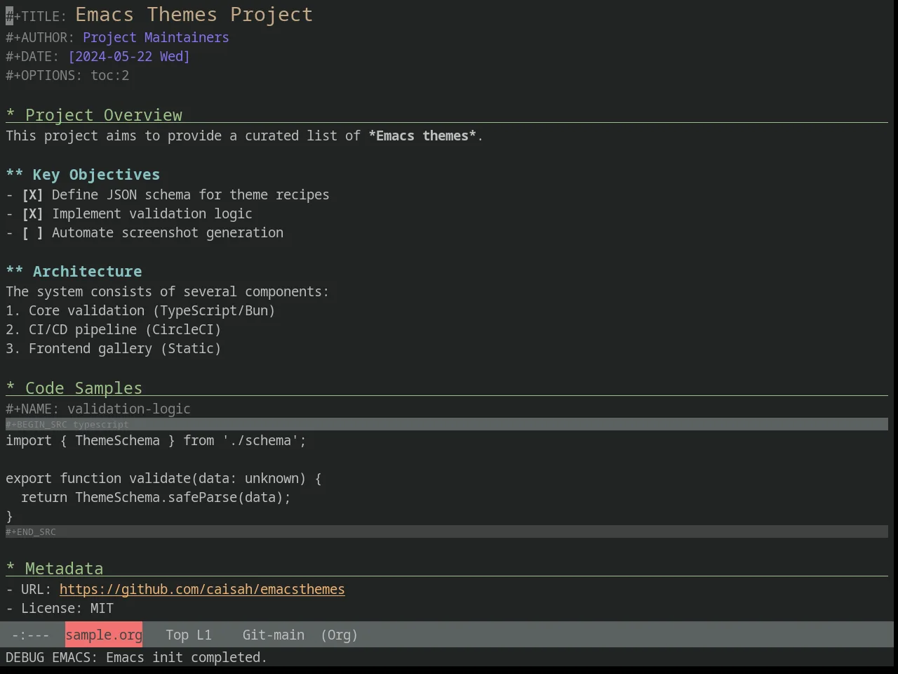 Yoshi Theme in org-mode