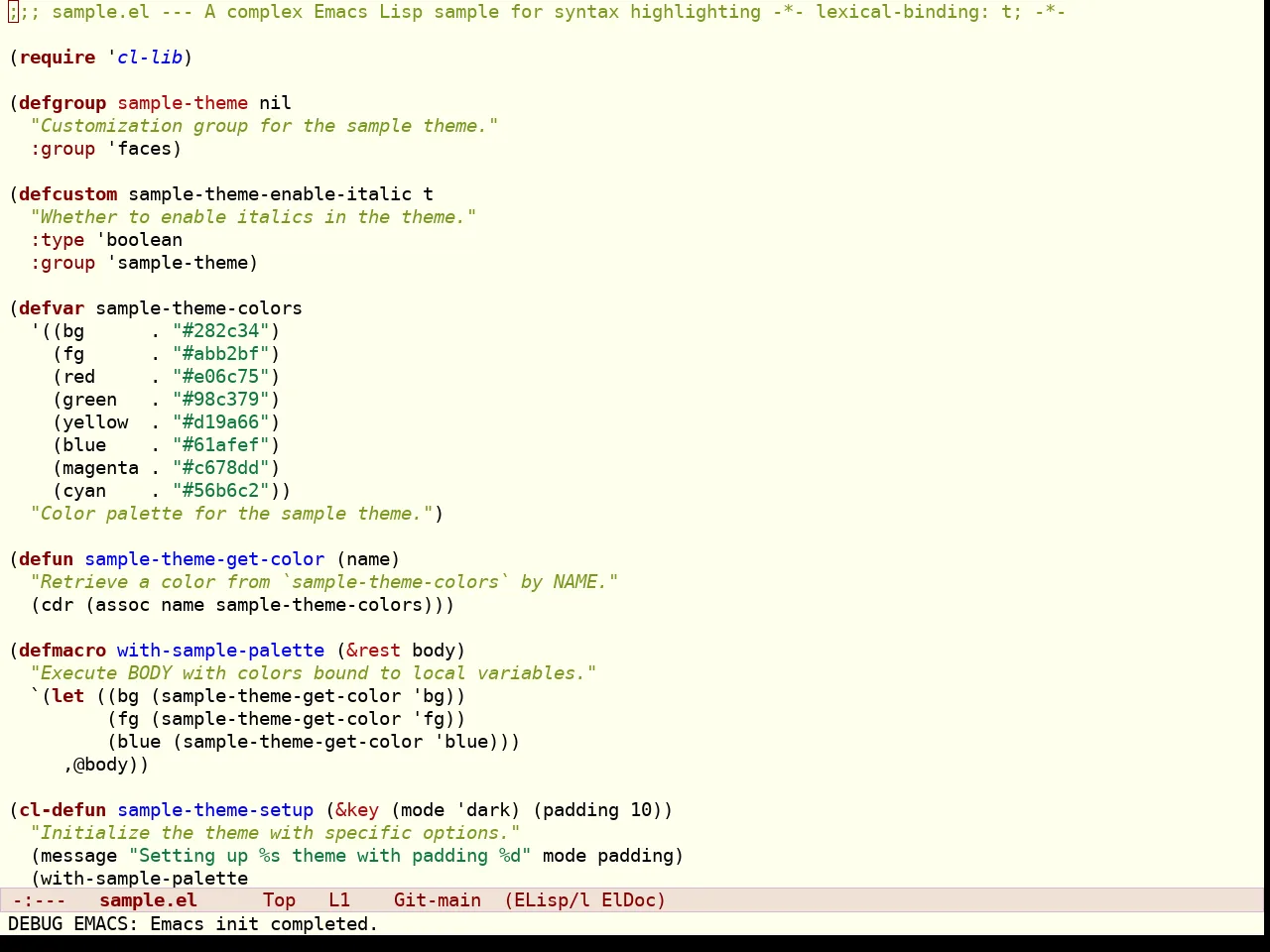 Yotsuba Theme in emacs-lisp-mode