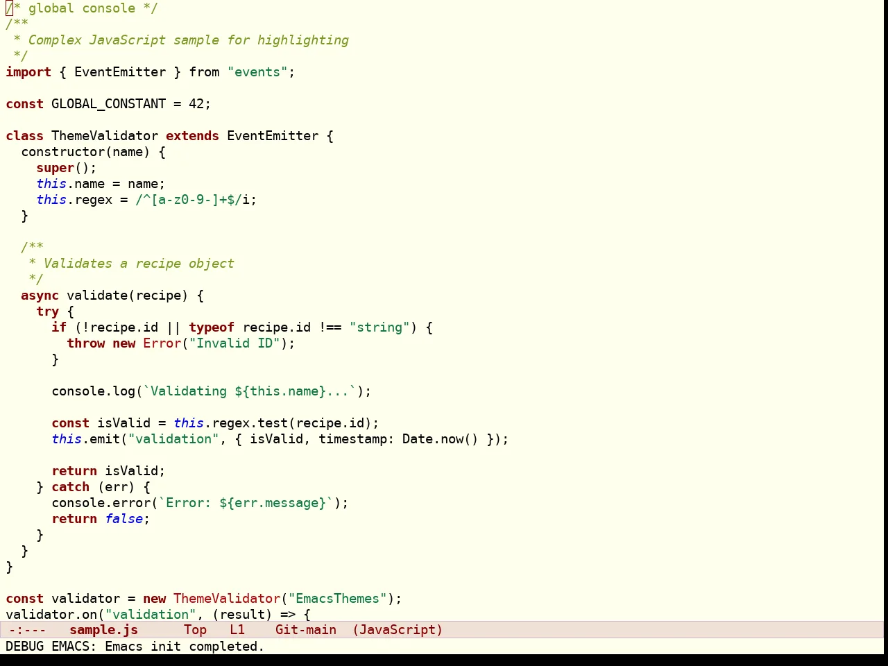 Yotsuba Theme in javascript-mode