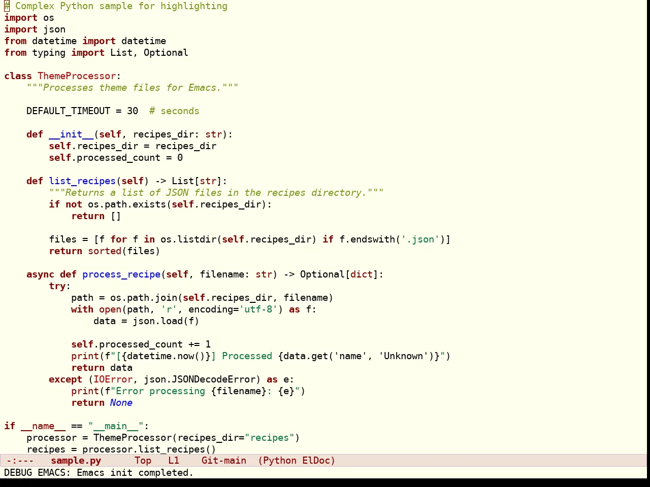Yotsuba Theme in python-mode