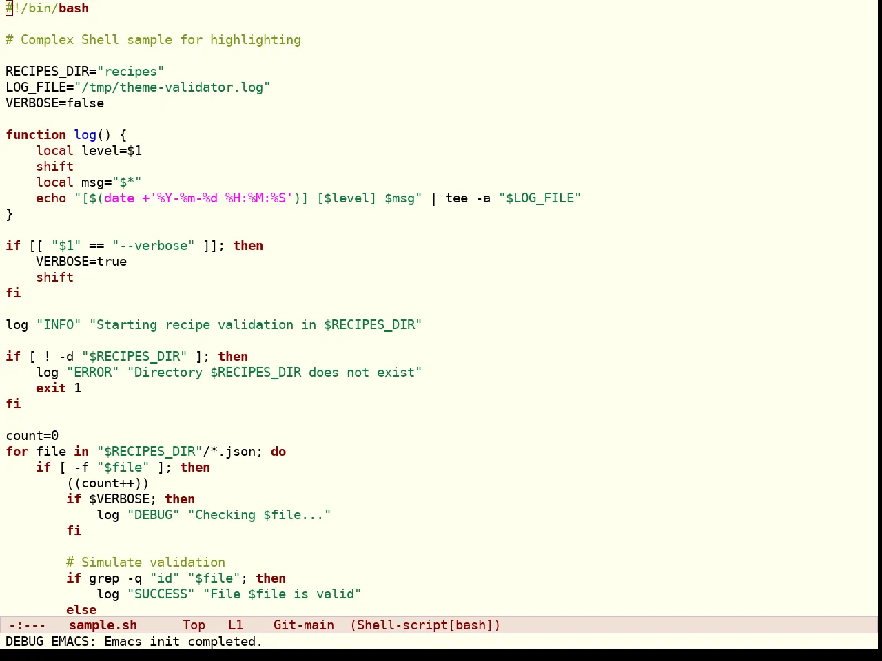 Yotsuba Theme in sh-mode
