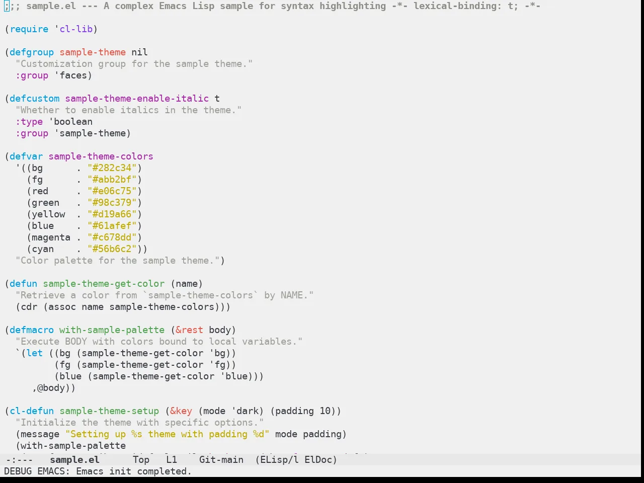 Zaiste Theme in emacs-lisp-mode