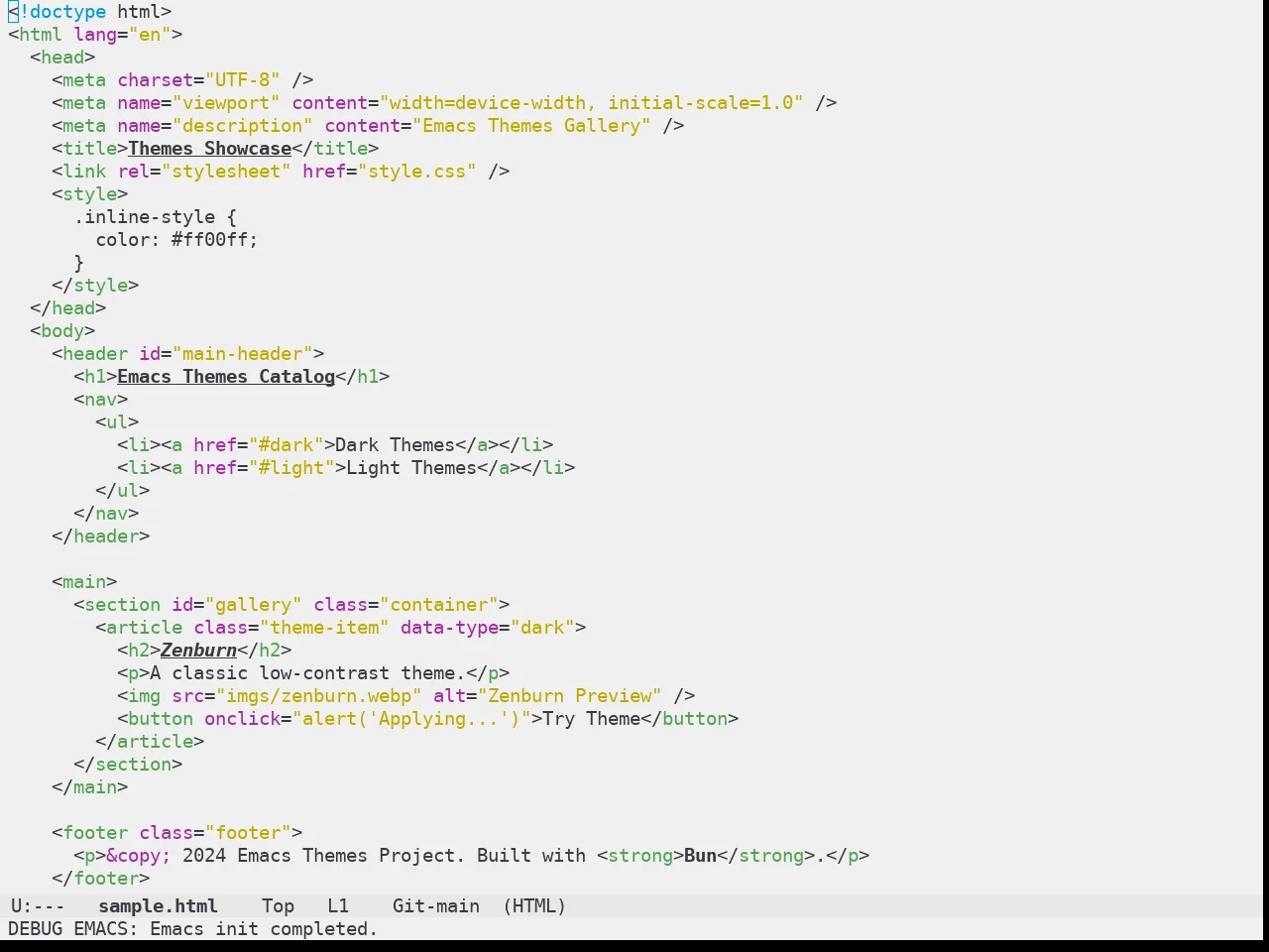Zaiste Theme in html-mode