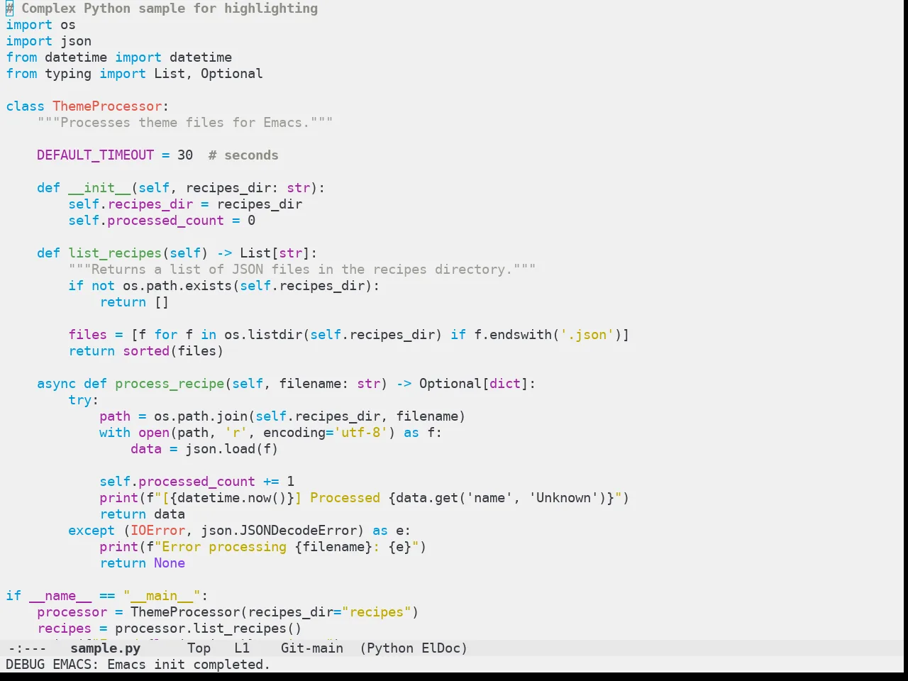 Zaiste Theme in python-mode
