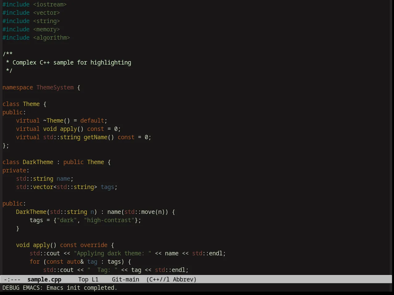 Zen and Art Theme in c++-mode