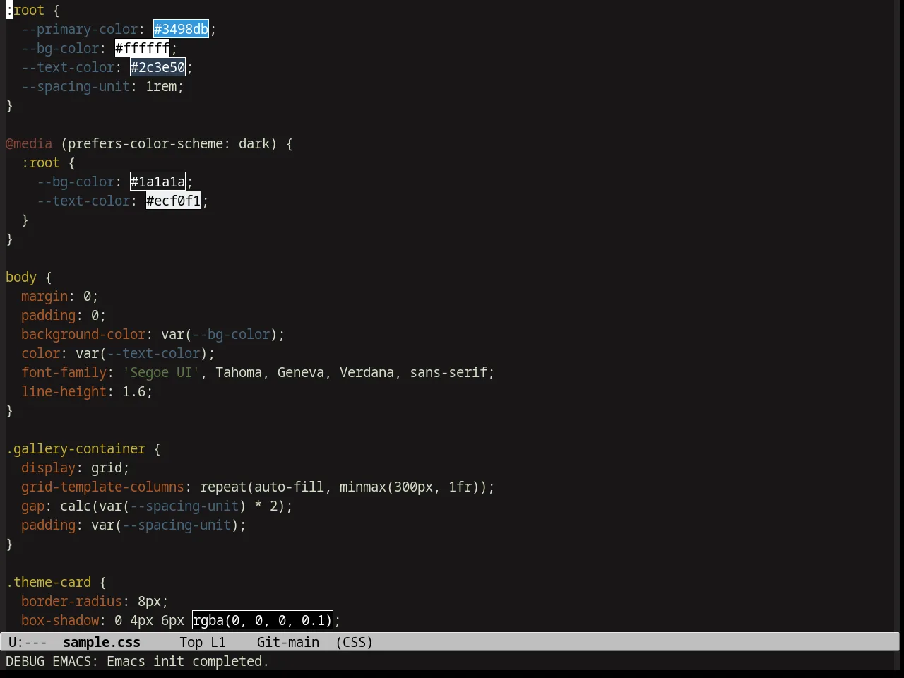 Zen and Art Theme in css-mode