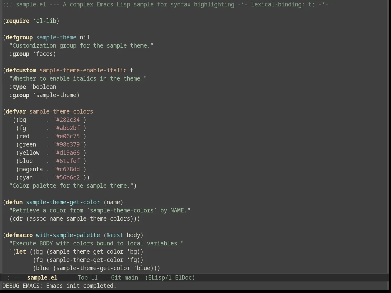 Zenburn in emacs-lisp-mode