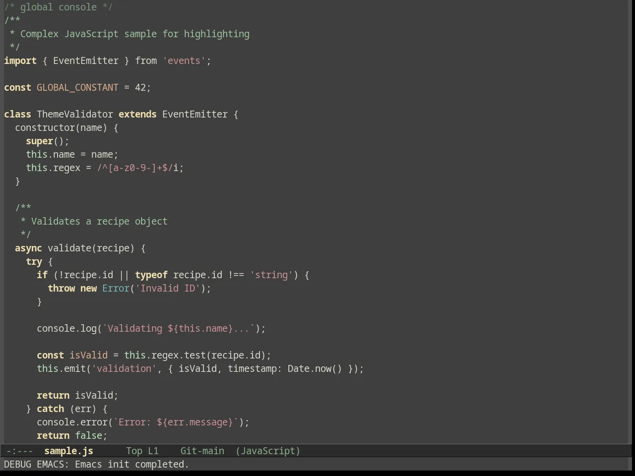 Zenburn in javascript-mode