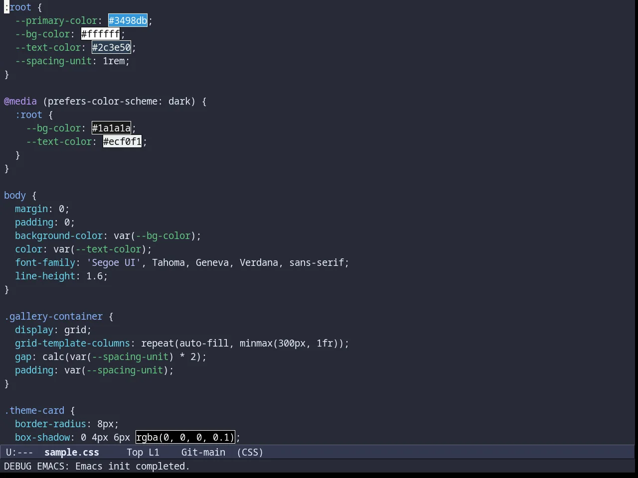 Zeno theme in css-mode