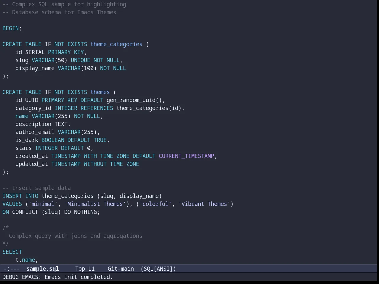 Zeno theme in sql-mode