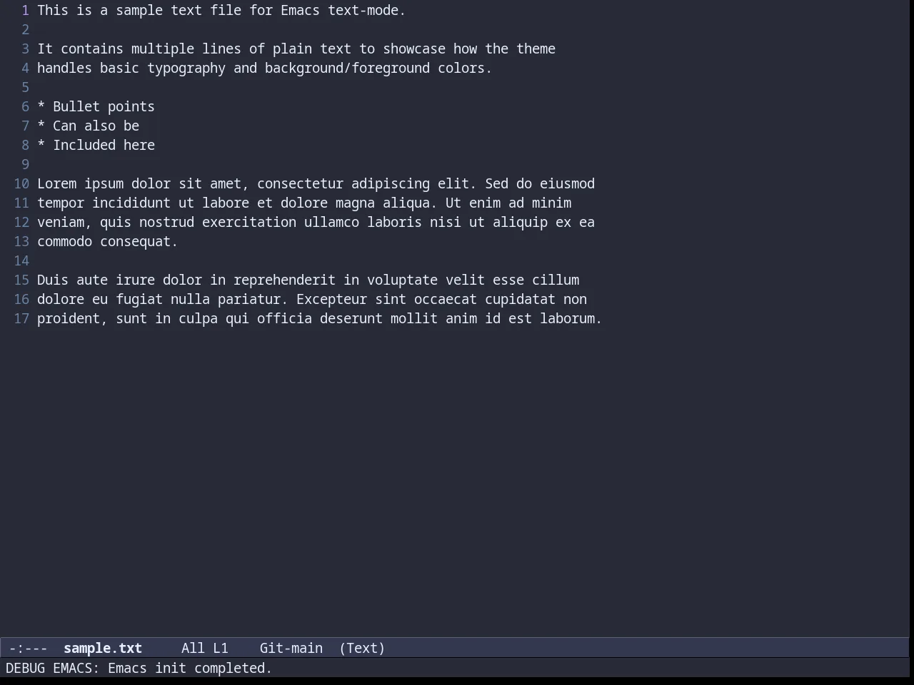 Zeno theme in text-mode