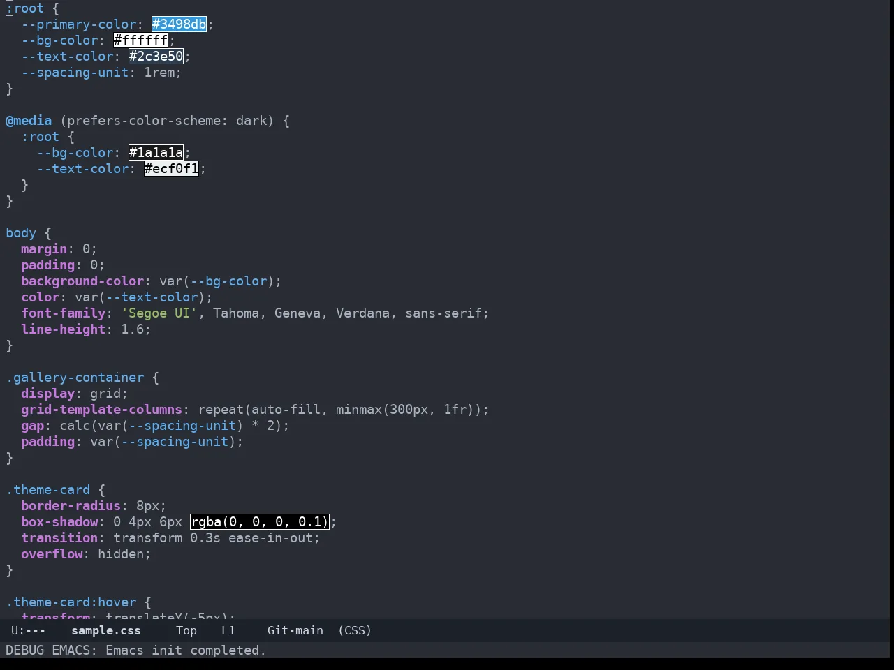 Zerodark Theme in css-mode