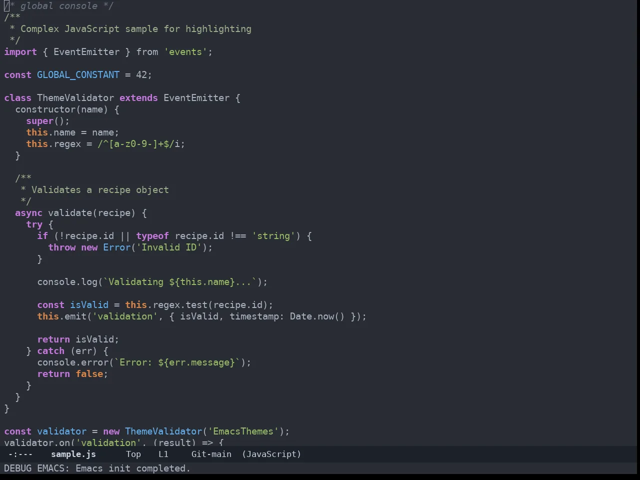 Zerodark Theme in javascript-mode