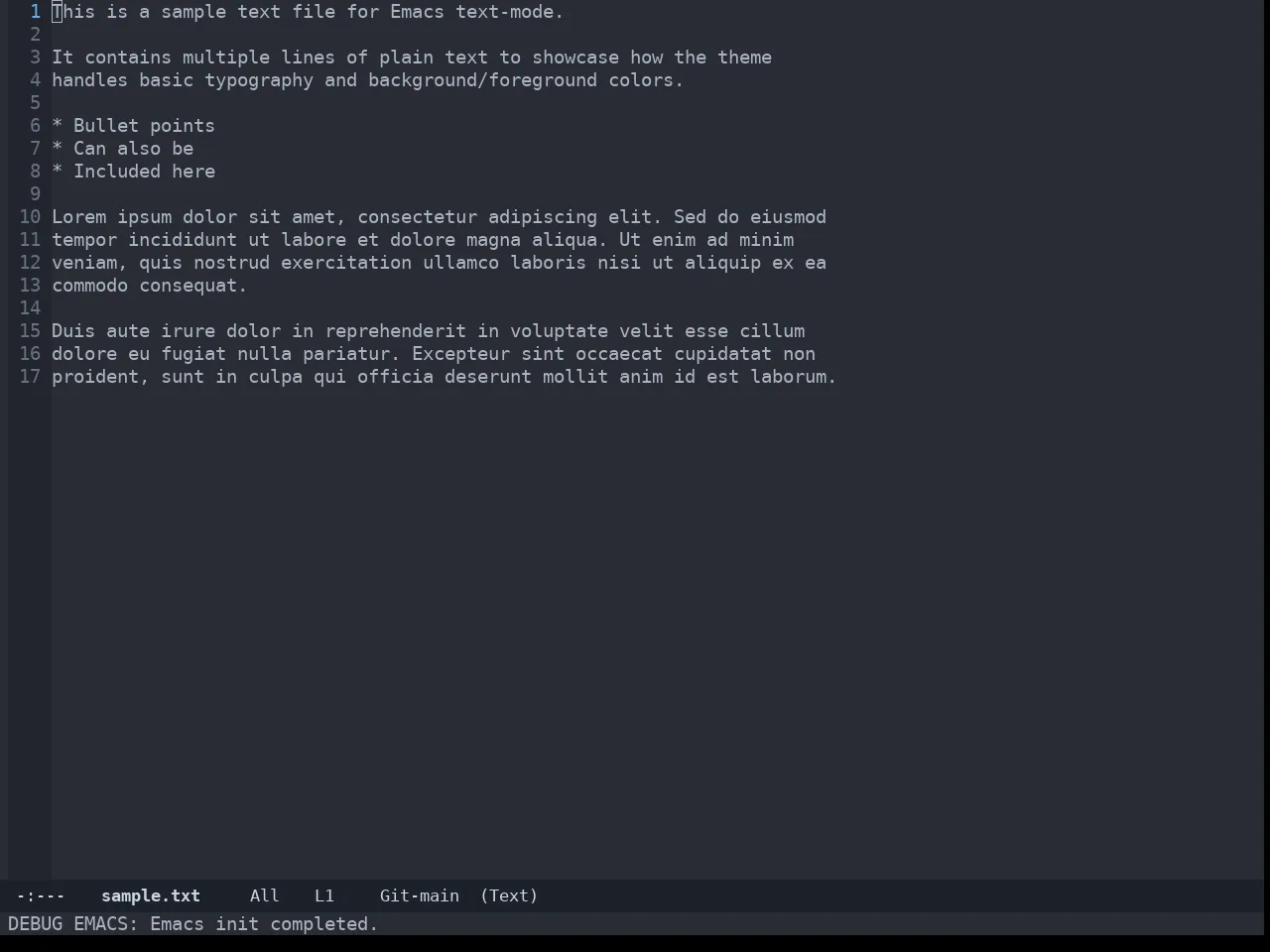 Zerodark Theme in text-mode