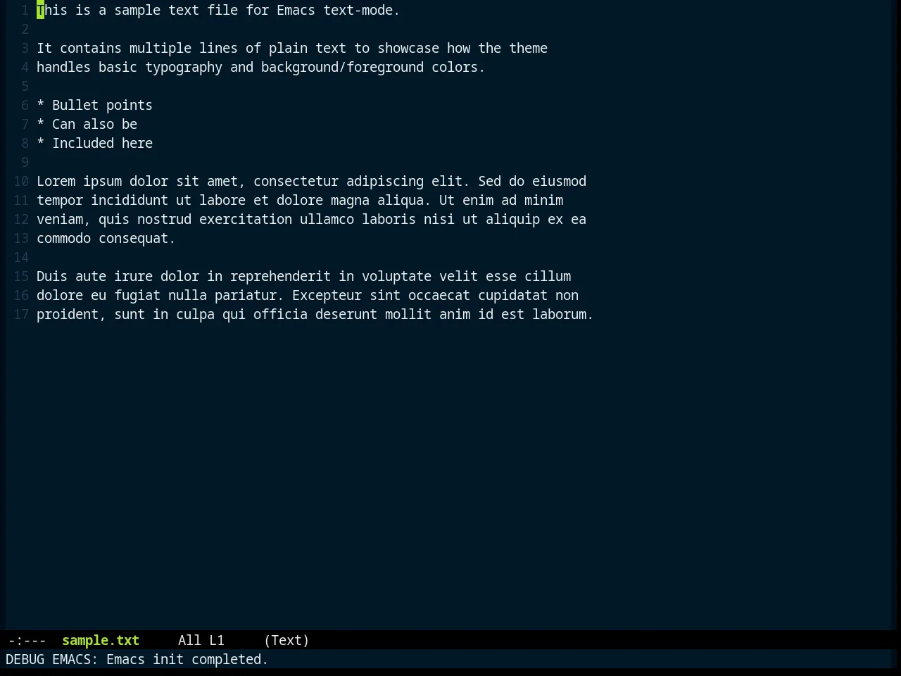Zonokai Blue Theme in text-mode