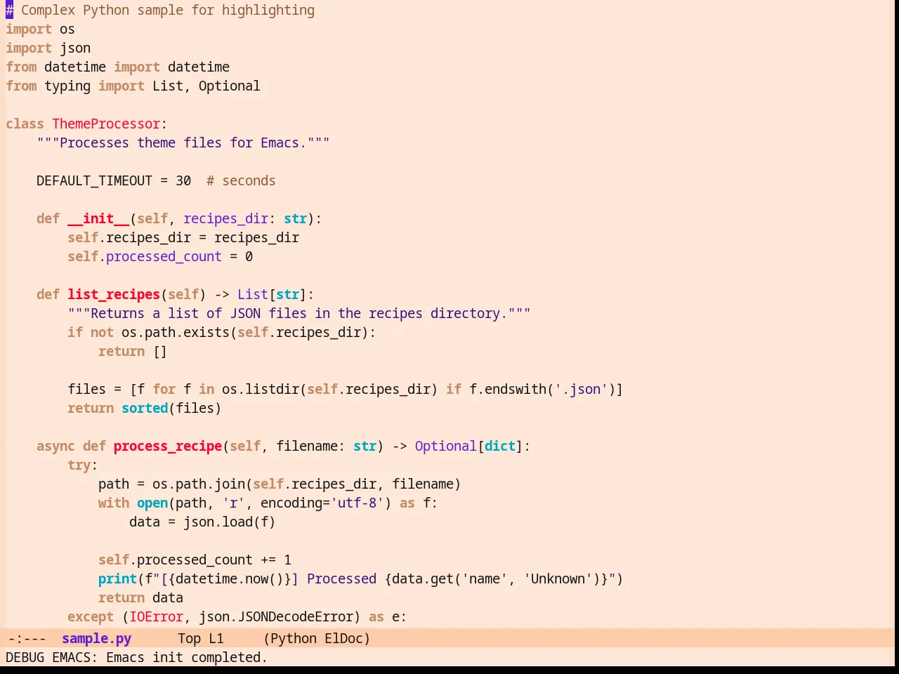 Zonokai Red Theme in python-mode