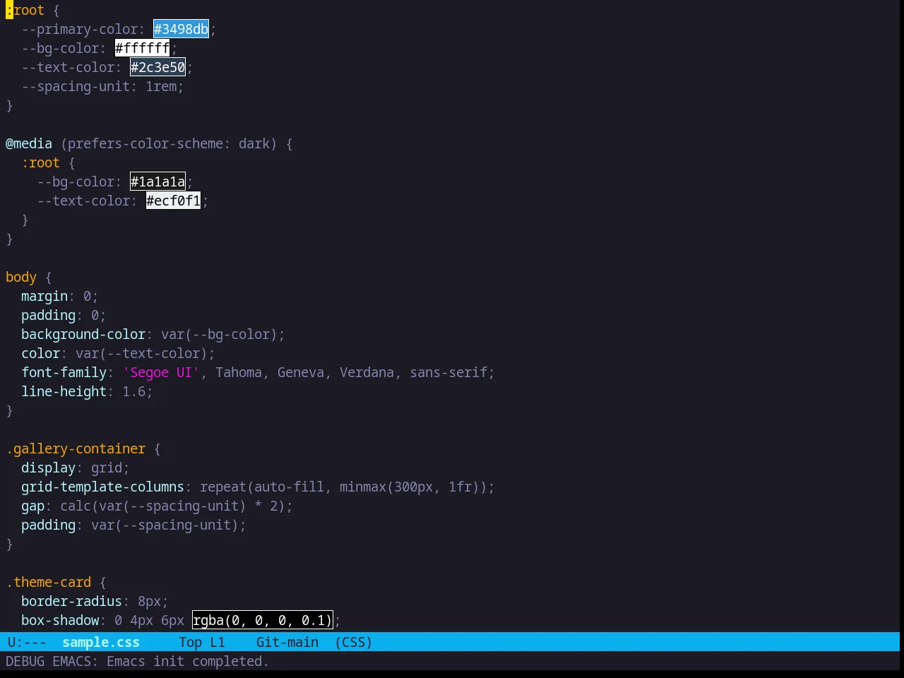 Zweilight Theme in css-mode