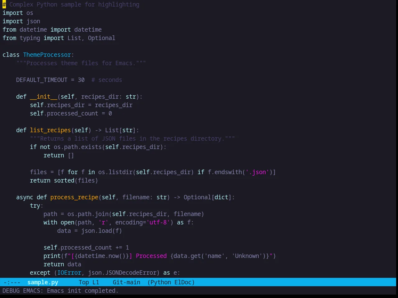 Zweilight Theme in python-mode
