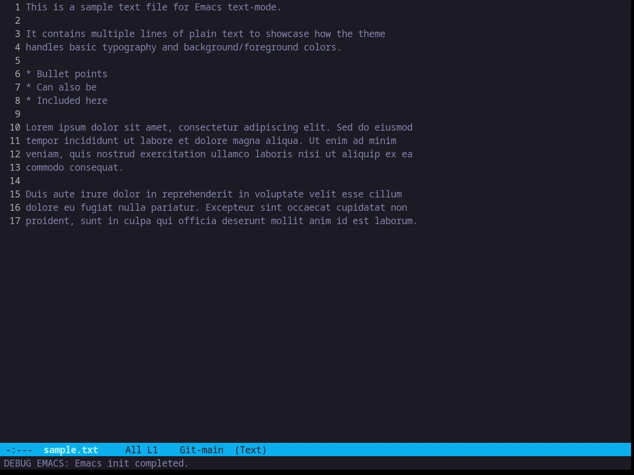 Zweilight Theme in text-mode